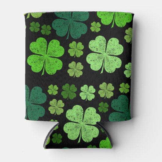 Green Clovers, Lucky Clovers, Saint Patrick's Day Blikjeskoeler (Voorkant)