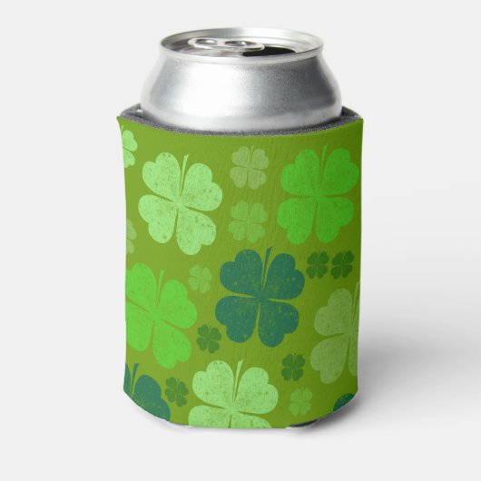 Green Clovers, Lucky Clovers, Saint Patrick's Day Blikjeskoeler (Blikje Achterkant)