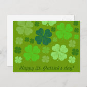 Green Clovers, Lucky Clovers, Saint Patrick's Day Briefkaart (Voorkant / Achterkant)