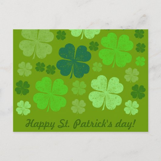 Green Clovers, Lucky Clovers, Saint Patrick's Day Briefkaart (Voorkant)