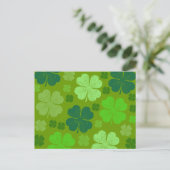 Green Clovers, Lucky Clovers, Saint Patrick's Day Briefkaart (Staand voorkant)