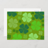 Green Clovers, Lucky Clovers, Saint Patrick's Day Briefkaart (Voorkant / Achterkant)