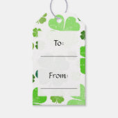 Green Clovers, Lucky Clovers, Saint Patrick's Day Cadeaulabel (Voorkant)
