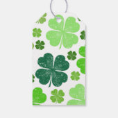 Green Clovers, Lucky Clovers, Saint Patrick's Day Cadeaulabel (Achterkant)