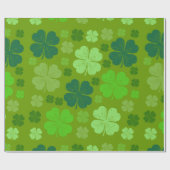 Green Clovers, Lucky Clovers, Saint Patrick's Day Cadeaupapier (Vlak)