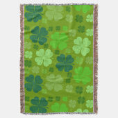 Green Clovers, Lucky Clovers, Saint Patrick's Day Deken (Voorkant Verticaal)
