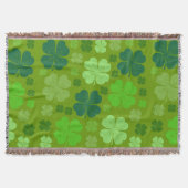 Green Clovers, Lucky Clovers, Saint Patrick's Day Deken (Voorkant)