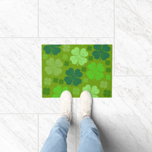 Green Clovers, Lucky Clovers, Saint Patrick's Day Deurmat