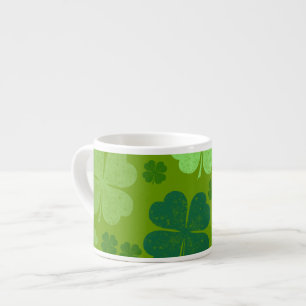 Green Clovers, Lucky Clovers, Saint Patrick's Day Espresso Kop