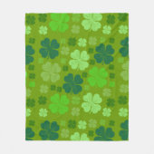 Green Clovers, Lucky Clovers, Saint Patrick's Day Fleece Deken (Voorkant)