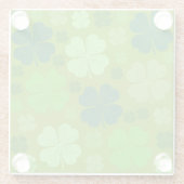 Green Clovers, Lucky Clovers, Saint Patrick's Day Glazen Onderzetter (Achterkant)