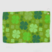 Green Clovers, Lucky Clovers, Saint Patrick's Day Golfhanddoek (Horizontaal)