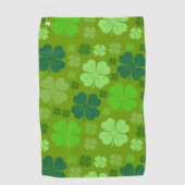Green Clovers, Lucky Clovers, Saint Patrick's Day Golfhanddoek (Voorkant)