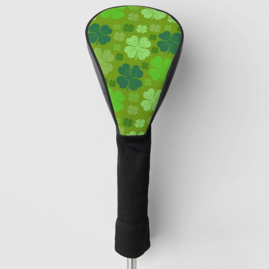Green Clovers, Lucky Clovers, Saint Patrick's Day Golfheadcover (Voorkant)