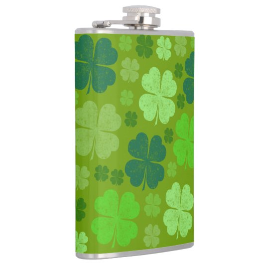 Green Clovers, Lucky Clovers, Saint Patrick's Day Heupfles (Rechts)