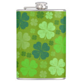 Green Clovers, Lucky Clovers, Saint Patrick's Day Heupfles (Voorkant)