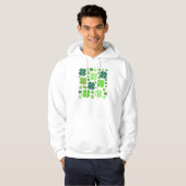 Green Clovers, Lucky Clovers, Saint Patrick's Day Hoodie (Voorkant volledig)