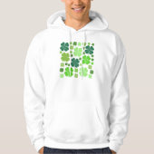 Green Clovers, Lucky Clovers, Saint Patrick's Day Hoodie (Voorkant)