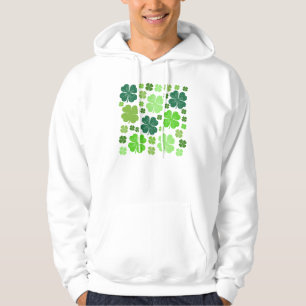 Green Clovers, Lucky Clovers, Saint Patrick's Day Hoodie