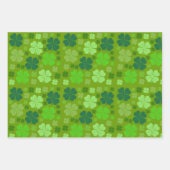 Green Clovers, Lucky Clovers, Saint Patrick's Day Inpakpapier Vel (Voorkant 2)
