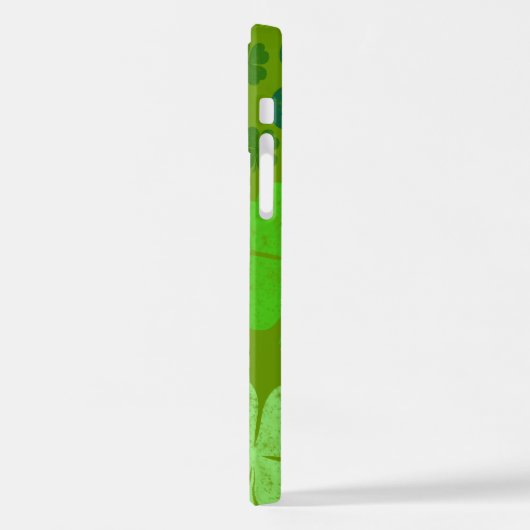 Green Clovers, Lucky Clovers, Saint Patrick's Day iPhone Hoesje (Linkerkant)