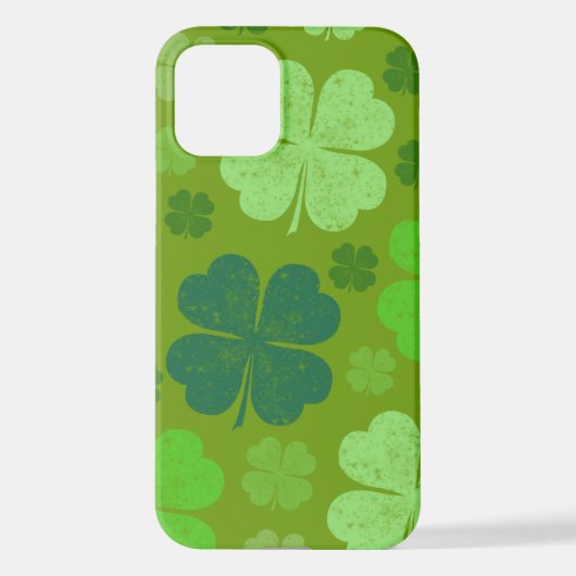 Green Clovers, Lucky Clovers, Saint Patrick's Day iPhone Hoesje (Achterkant)