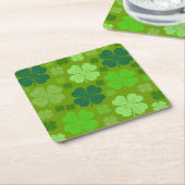Green Clovers, Lucky Clovers, Saint Patrick's Day Kartonnen Onderzetters (Schuin)