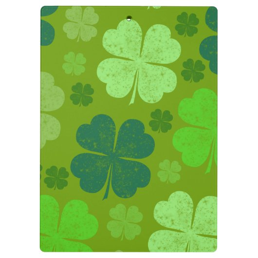 Green Clovers, Lucky Clovers, Saint Patrick's Day Klembord (Achterkant)
