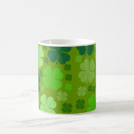 Green Clovers, Lucky Clovers, Saint Patrick's Day Koffiemok (Center)