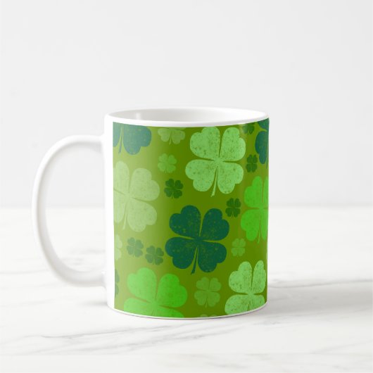 Green Clovers, Lucky Clovers, Saint Patrick's Day Koffiemok (Links)