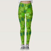 Green Clovers, Lucky Clovers, Saint Patrick's Day Leggings (Voorkant)