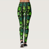 Green Clovers, Lucky Clovers, Saint Patrick's Day Leggings (Achterkant)