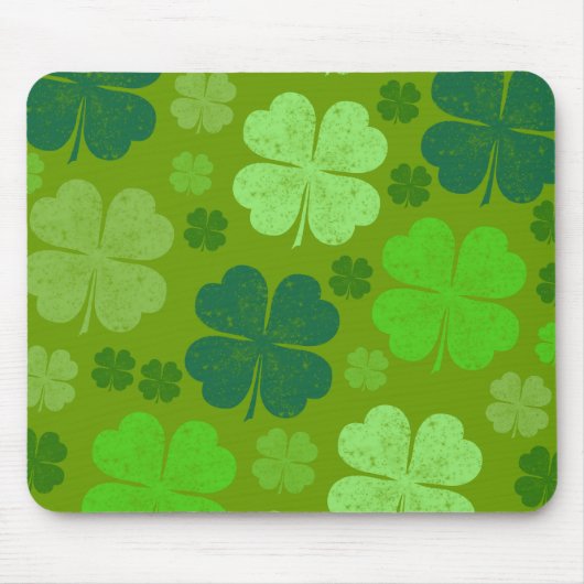 Green Clovers, Lucky Clovers, Saint Patrick's Day Muismat (Voorkant)