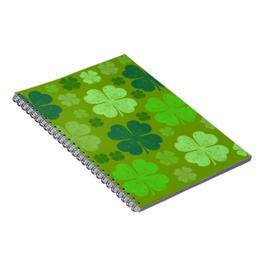 Green Clovers, Lucky Clovers, Saint Patrick's Day Notitieboek (Rechterzijde)