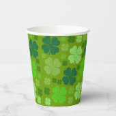 Green Clovers, Lucky Clovers, Saint Patrick's Day Papieren Bekers (Links)