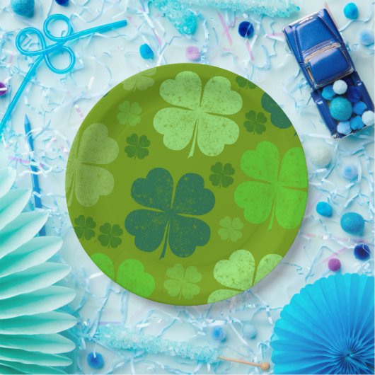 Green Clovers, Lucky Clovers, Saint Patrick's Day Papieren Bordje (Feest)