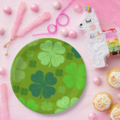 Green Clovers, Lucky Clovers, Saint Patrick's Day Papieren Bordje (Feest)