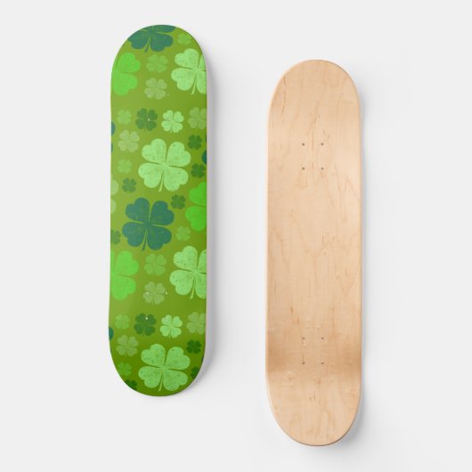 Green Clovers, Lucky Clovers, Saint Patrick's Day Persoonlijk Skateboard (Voorkant)