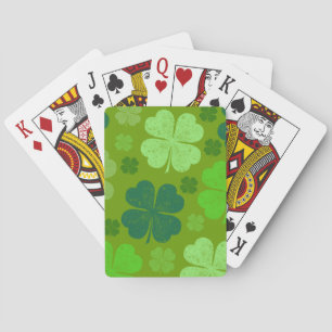 Green Clovers, Lucky Clovers, Saint Patrick's Day Pokerkaarten