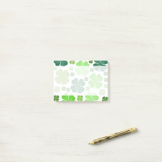 Green Clovers, Lucky Clovers, Saint Patrick's Day Post-it® Notes (Op bureau)