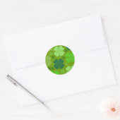 Green Clovers, Lucky Clovers, Saint Patrick's Day Ronde Sticker (Envelop)