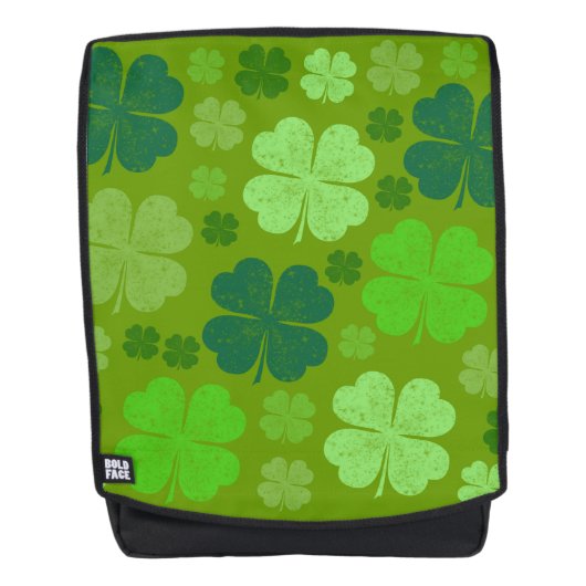 Green Clovers, Lucky Clovers, Saint Patrick's Day Rugtassen (Voorkant)