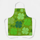 Green Clovers, Lucky Clovers, Saint Patrick's Day Schort (Voorkant)
