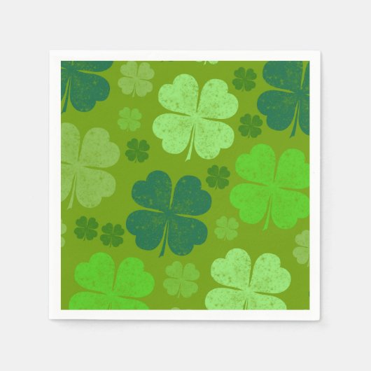 Green Clovers, Lucky Clovers, Saint Patrick's Day Servet (Voorkant)