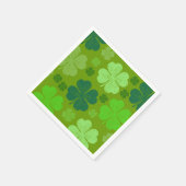 Green Clovers, Lucky Clovers, Saint Patrick's Day Servet (Hoek)