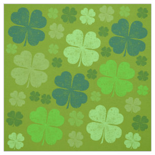 Green Clovers, Lucky Clovers, Saint Patrick's Day Stof