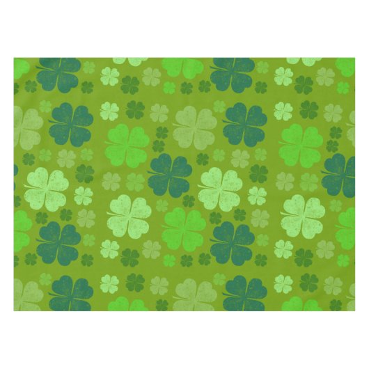 Green Clovers, Lucky Clovers, Saint Patrick's Day Tafelkleed (Voorkant (Horizontaal))