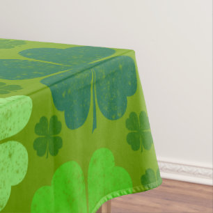 Green Clovers, Lucky Clovers, Saint Patrick's Day Tafelkleed
