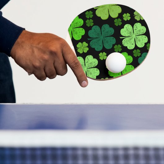 Green Clovers, Lucky Clovers, Saint Patrick's Day Tafeltennisbatje (Insitu)