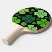 Green Clovers, Lucky Clovers, Saint Patrick's Day Tafeltennisbatje (Voorkant Gekanteld)